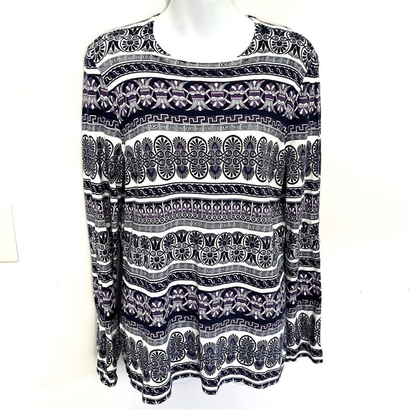 J McLaughlin Womens Patterned Sweater Size L Soft Long Sleeve Button Detail - Picture 1 of 9